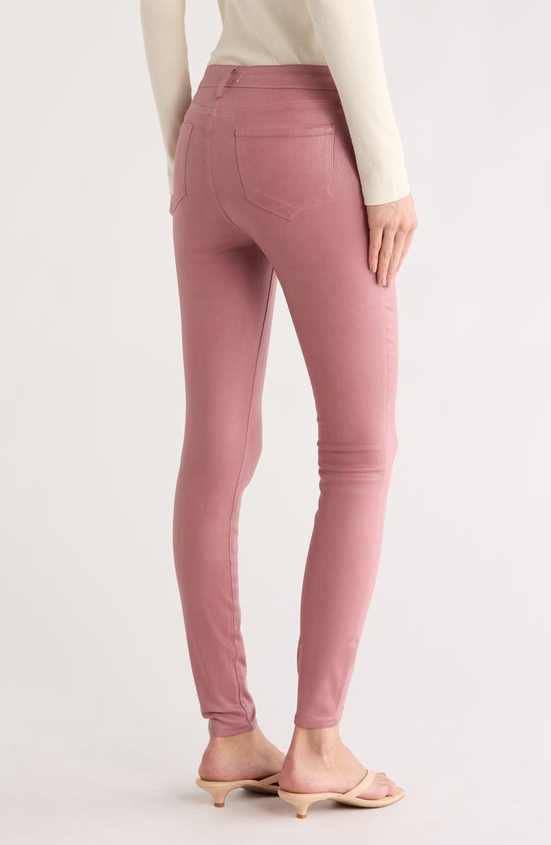 L'AGENCE Marguerite Skinny Jeans, Alternate, color, Mauve Rose Coated