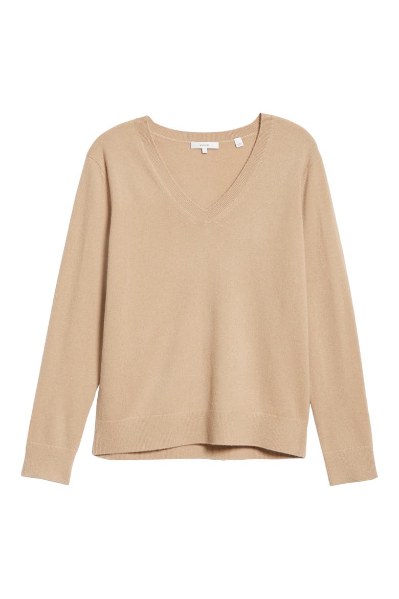 Weekend V-Neck Cashmere Sweater, Alternate, color, CAMEL