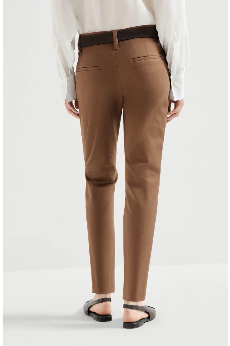 Stretch cotton cover slim fit trousers, Alternate, color, Dattero