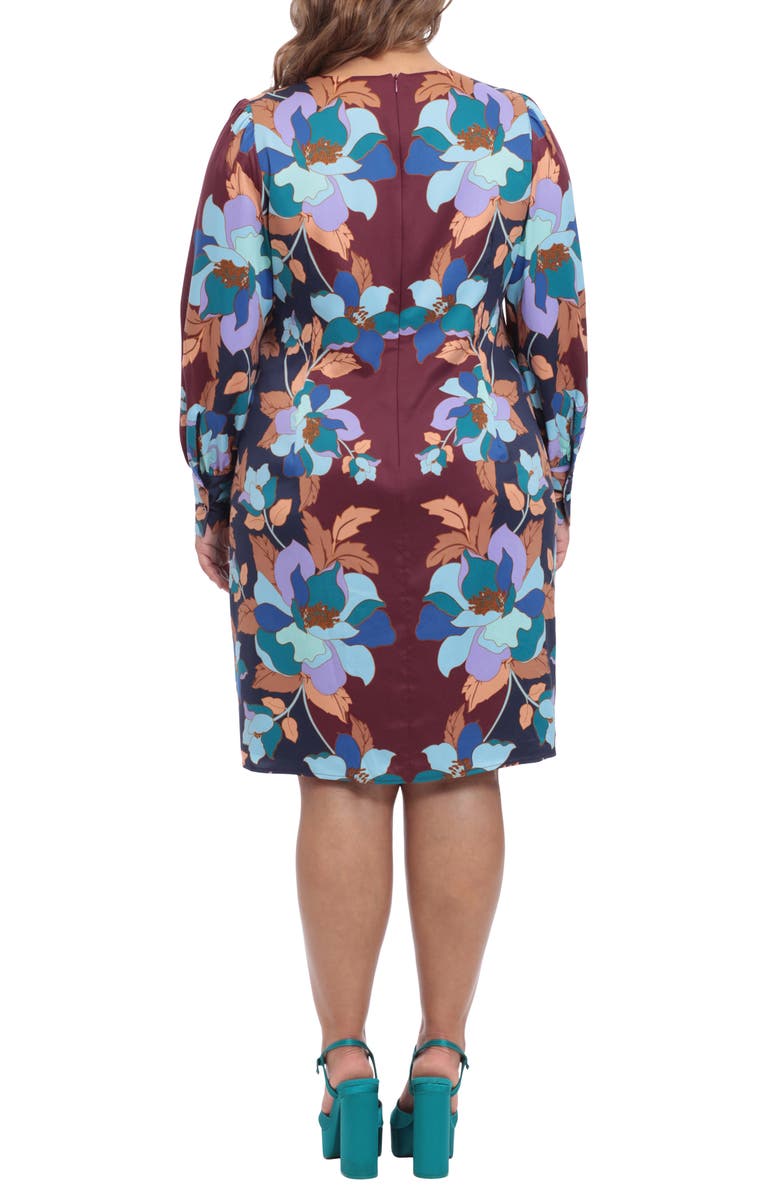 Donna Morgan Floral Long Sleeve Sheath Dress, Alternate, color, 