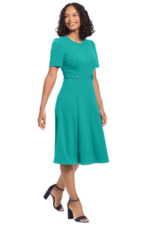 London Times Side Tab Fit & Flare Dress