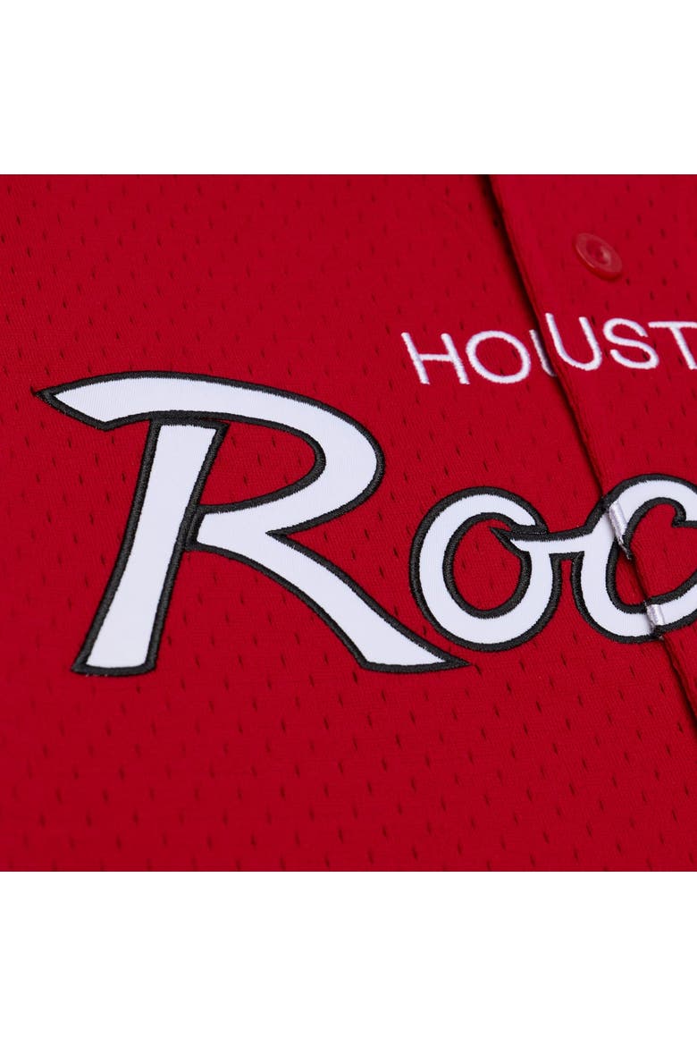 Men's Mitchell & Ness  Red Houston Rockets Hardwood Classics Head Coach Mesh Full-Button Fashion Jersey, Alternate, color, Red