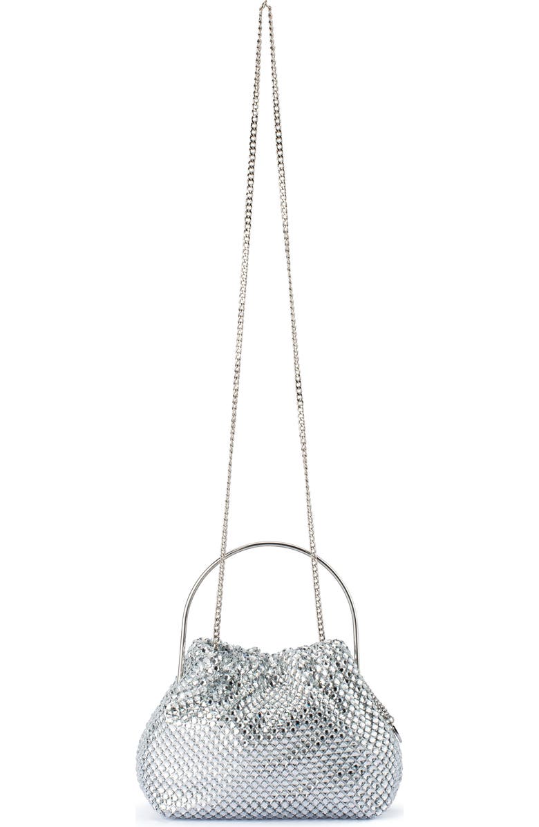 Olga Berg Whitney Crystal Top Handle Clutch, Alternate, color, Silver