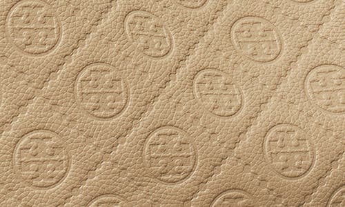 Tory Burch T Monogram Pebble Leather Messenger Bag In Brown