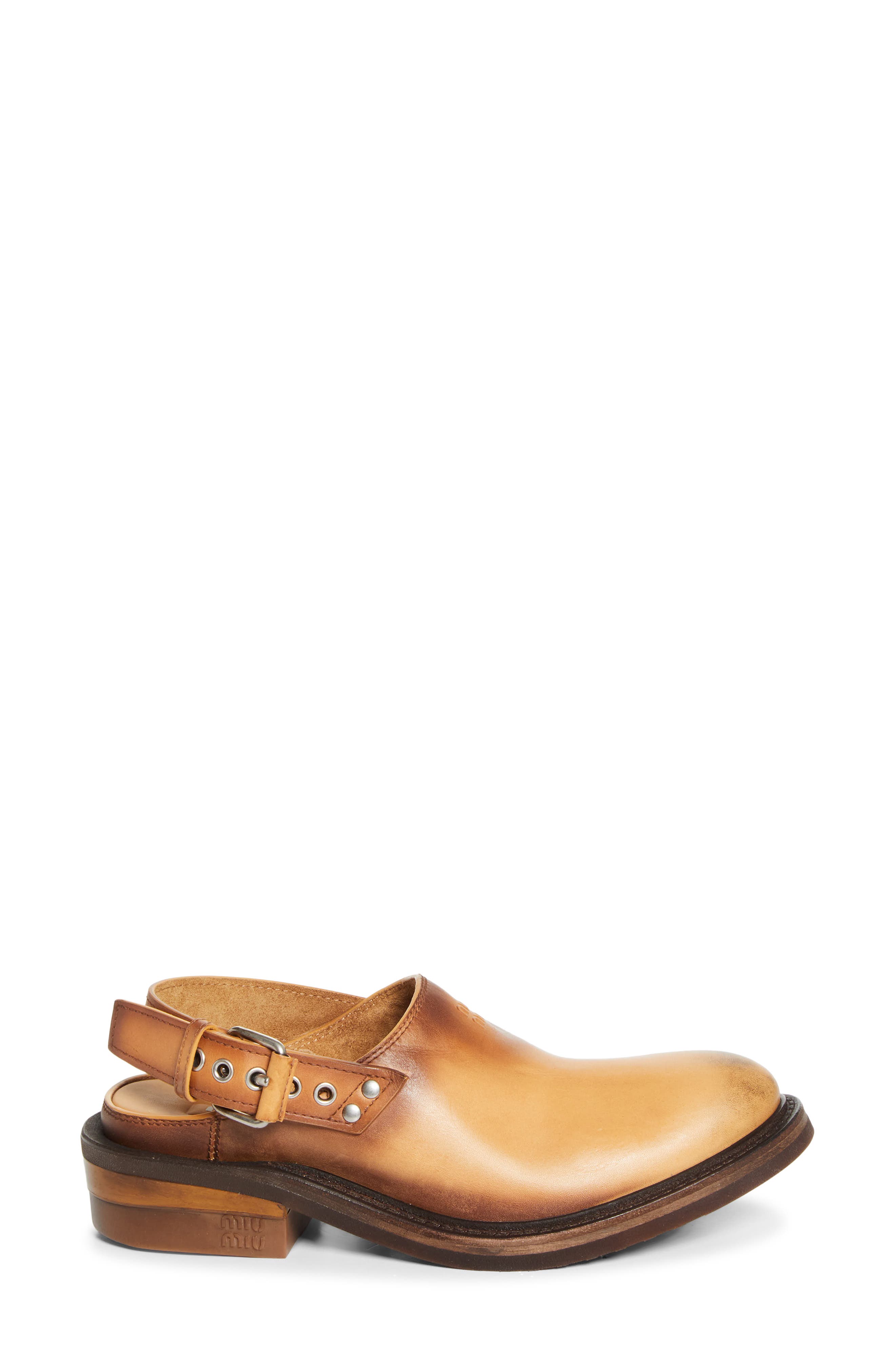 Miu Miu Slingback Clog, Alternate, color, Cuoio