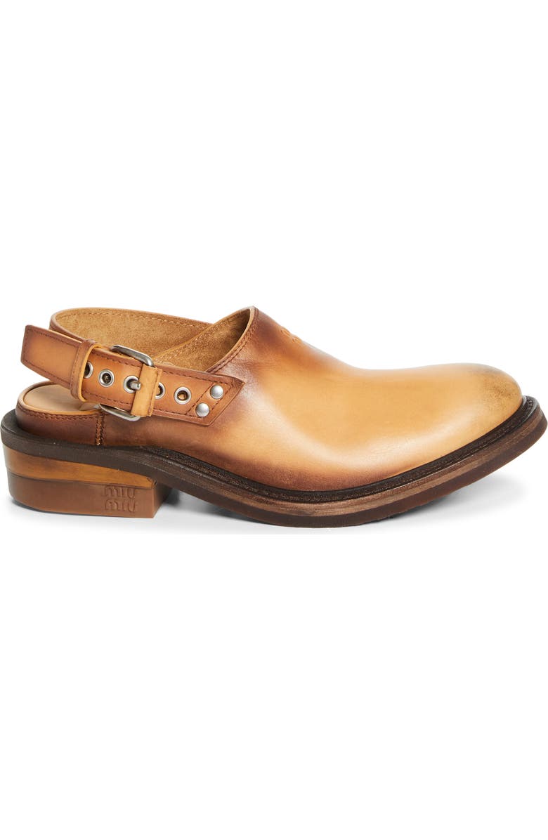 Miu Miu Slingback Clog, Alternate, color, Cuoio
