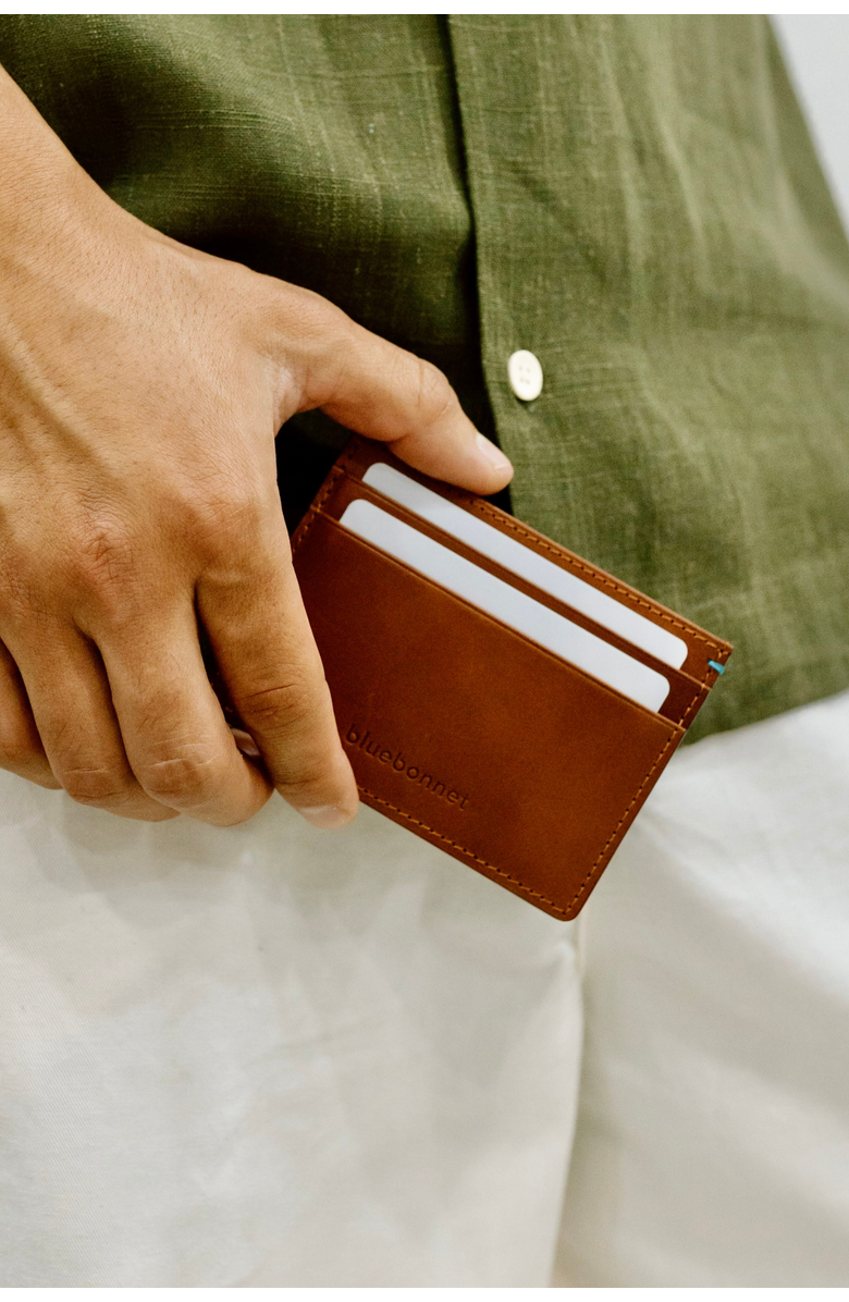 Bluebonnet The Toscano Italian Leather Card Wallet, Alternate, color, Tuscan Tan