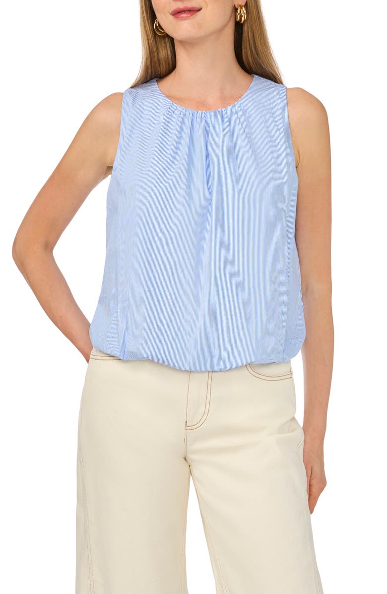 Vince Camuto Stripe Sleeveless Top, Main, color, Dusk Blue
