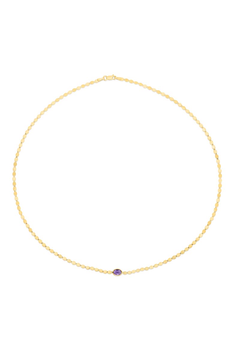 14K Yellow Gold Mirror Chain Necklace, Main, color, GOLD/ AMETHYST