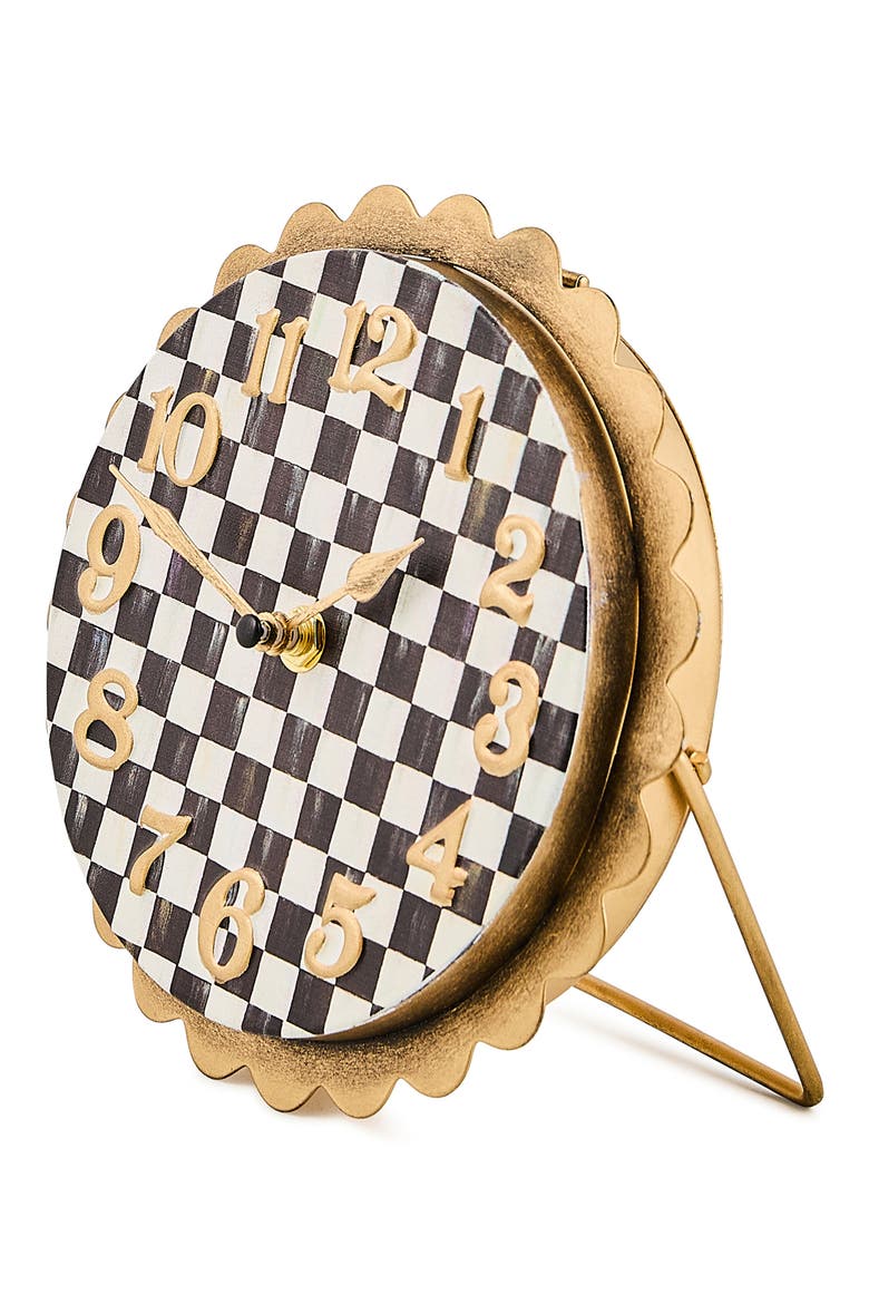 Courtly Check Scalloped Desk Clock, Alternate, color, COURTLY
