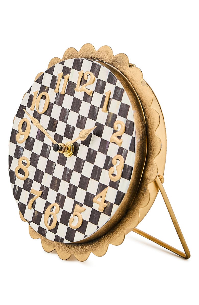 MACKENZIE CHILDS Courtly Check Scalloped Desk Clock, Alternate, color, Courtly