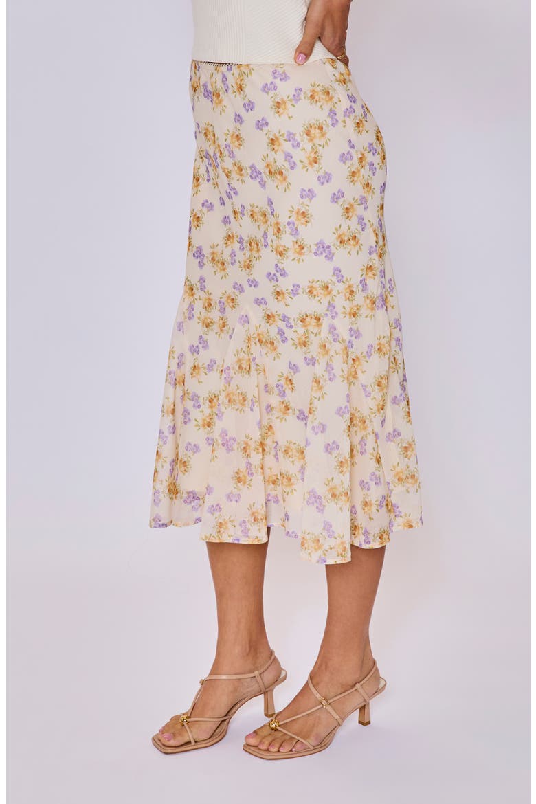 Honey Hues Floral Midi Skirt, Alternate, color, CREAM MULTI