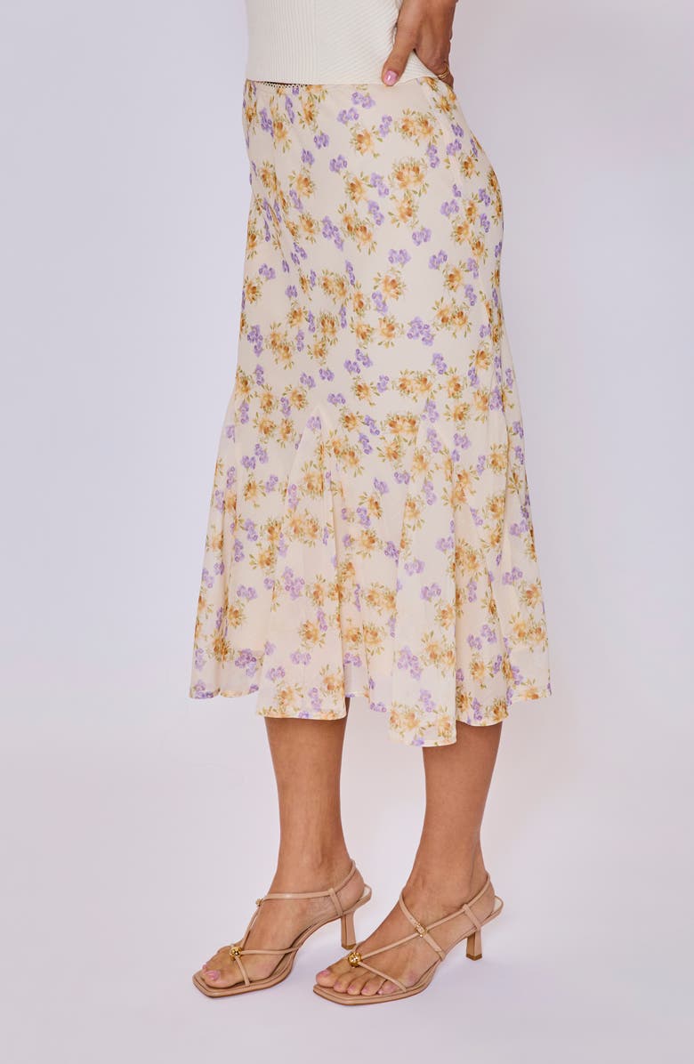 VICI Collection Honey Hues Floral Midi Skirt, Alternate, color, 