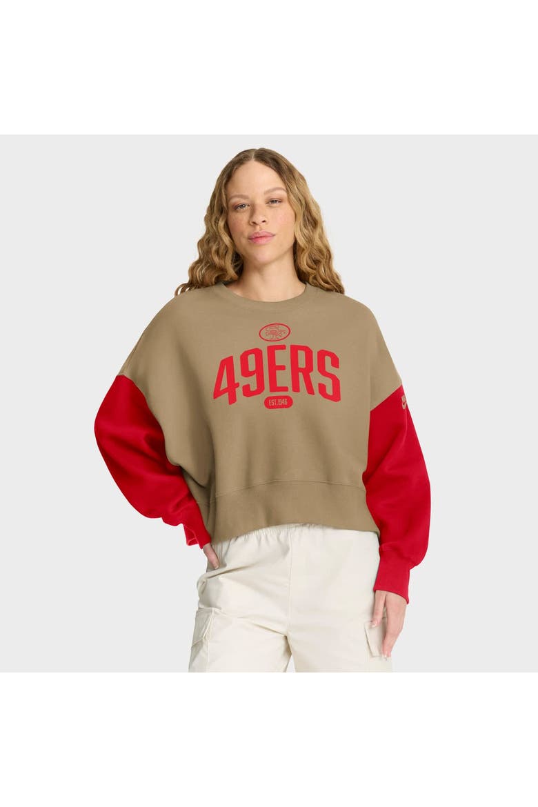 Women's Nike Tan San Francisco 49ers Oversized Rewind Pullover Sweatshirt, Main, color, Tan
