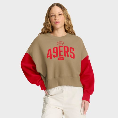 Nike Tan San Francisco 49ers Oversized Rewind Pullover Sweatshirt In Multi