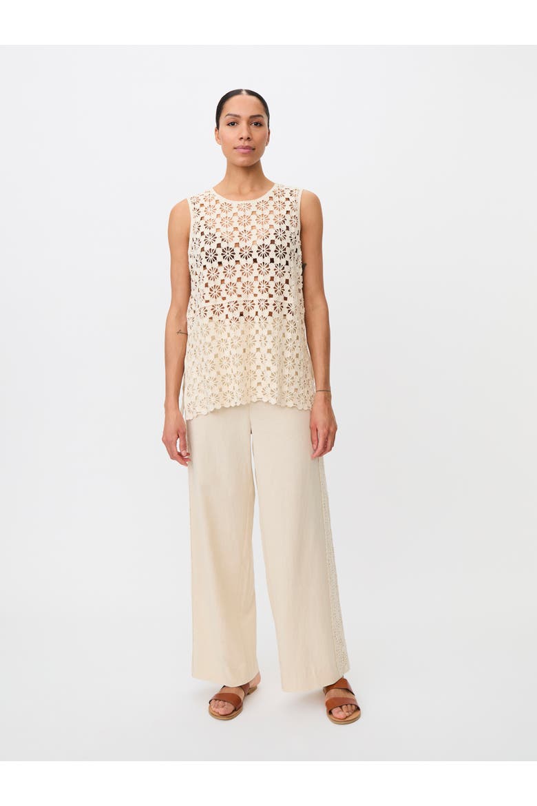 Mafanelis Floral Crochet Sleeveless Top, Alternate, color, Fog