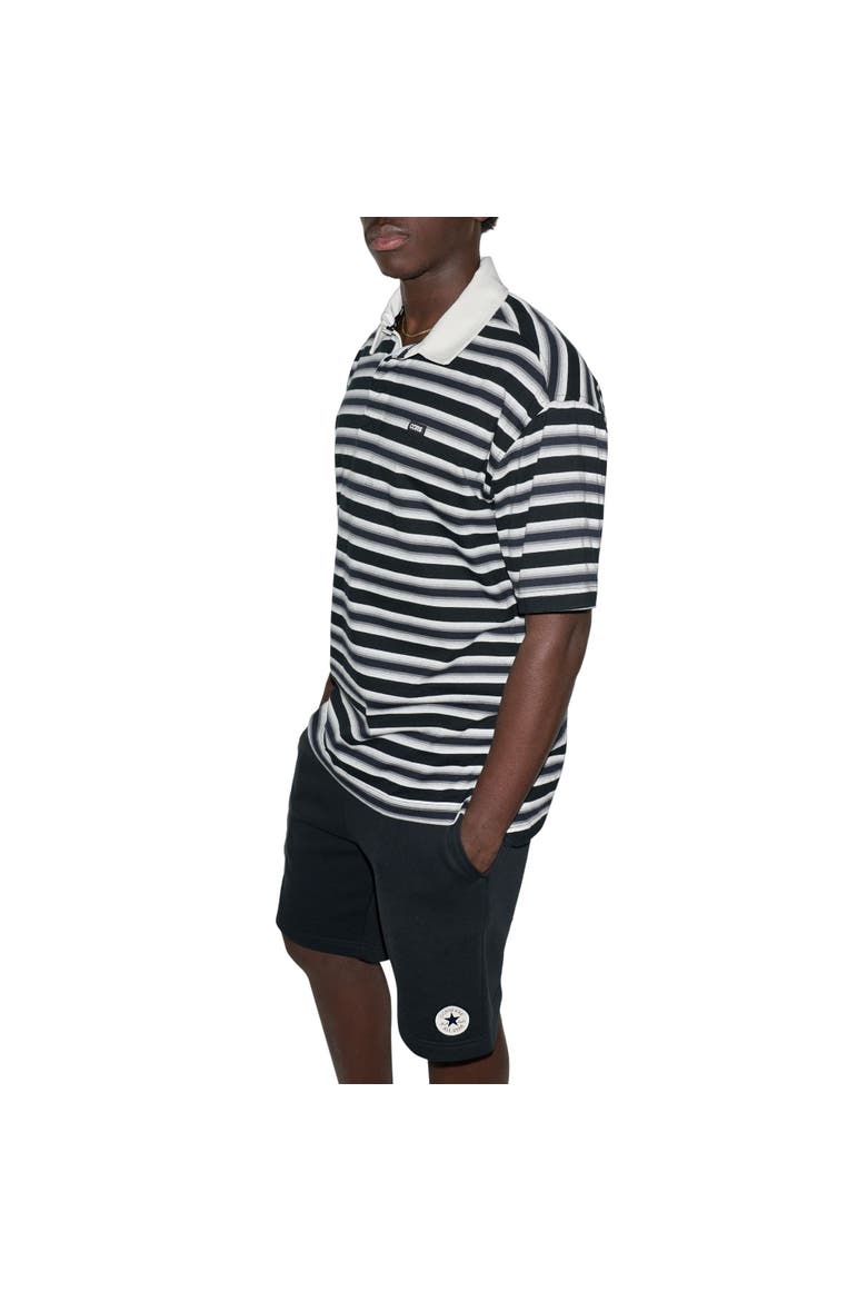 Ombre Stripe Polo, Alternate, color, CONVERSE BLACK MULTI