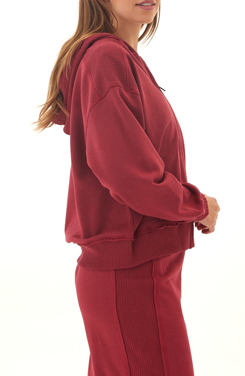 Threads 4 Thought Starla Cotton Blend French Terry Zip Hoodie, Alternate, color, Cranberry