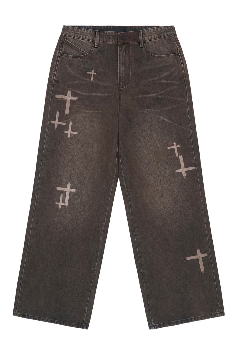 Franco Wide Leg Jeans, Main, color, MOCHA DRIFT CROSS CUT