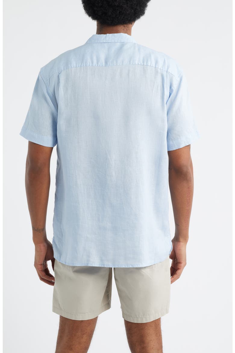 Short Sleeve Button-Up Camp Shirt, Alternate, color, BLUE