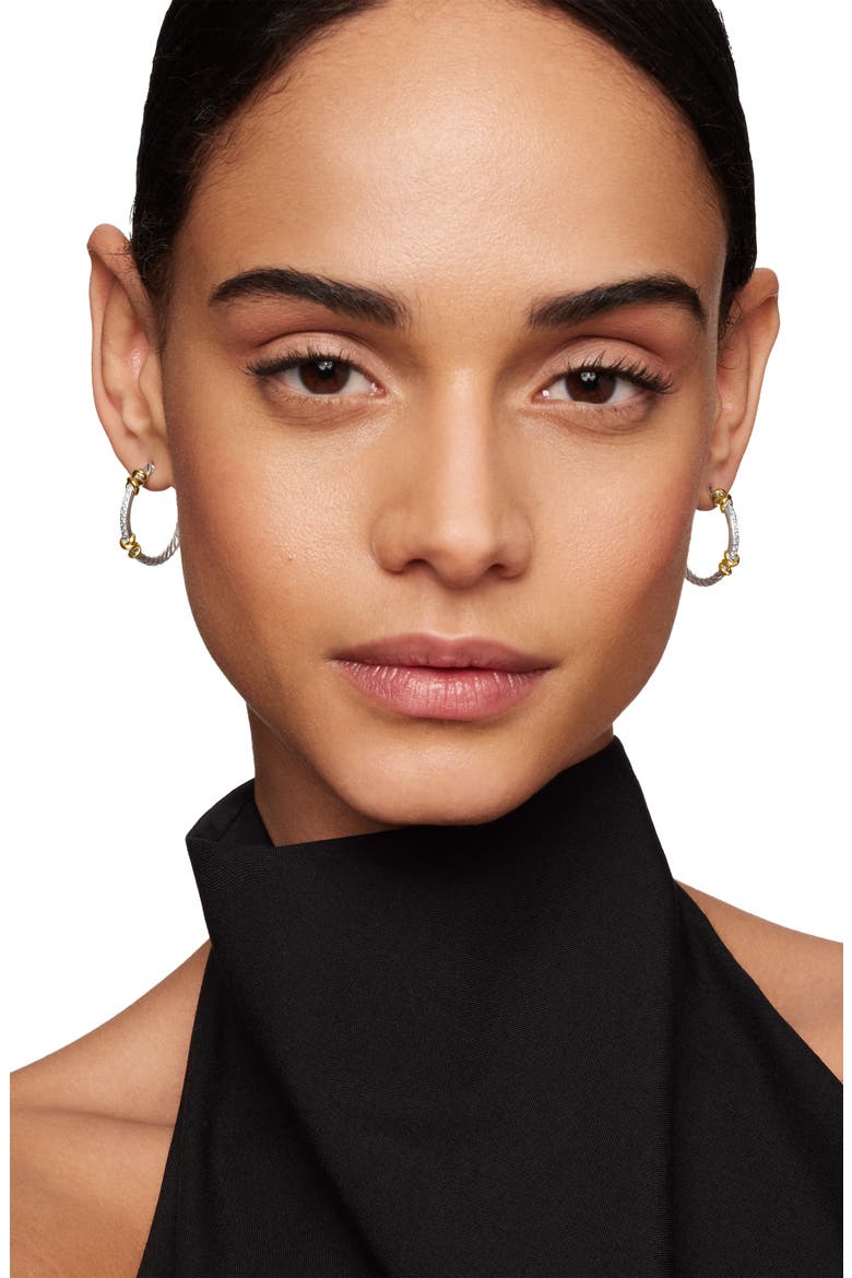 Petite Helena Wrap Hoop Earrings with 18K Gold & Diamonds, Alternate, color, DIAMOND/ YELLOW GOLD