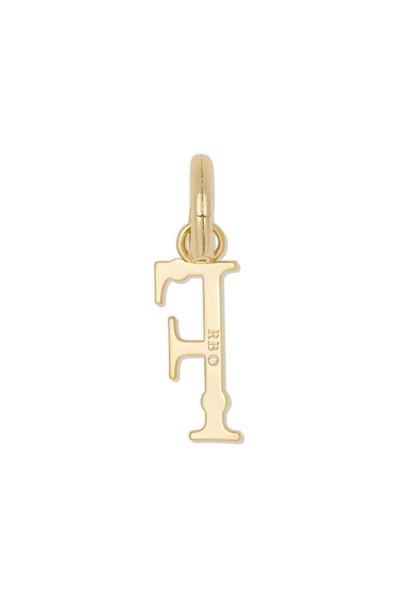 Initial F Charm, Alternate, color, CLEAR/ GOLD