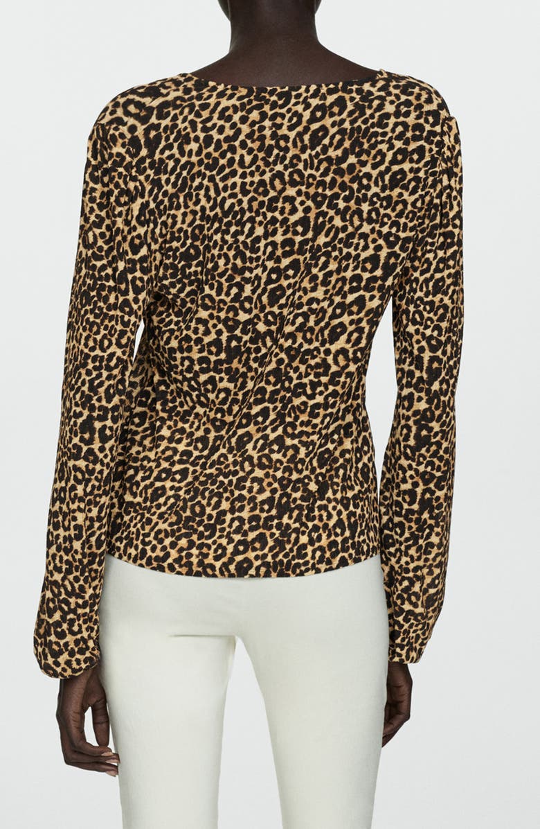 MANGO V-Neck Crepe Top, Alternate, color, 