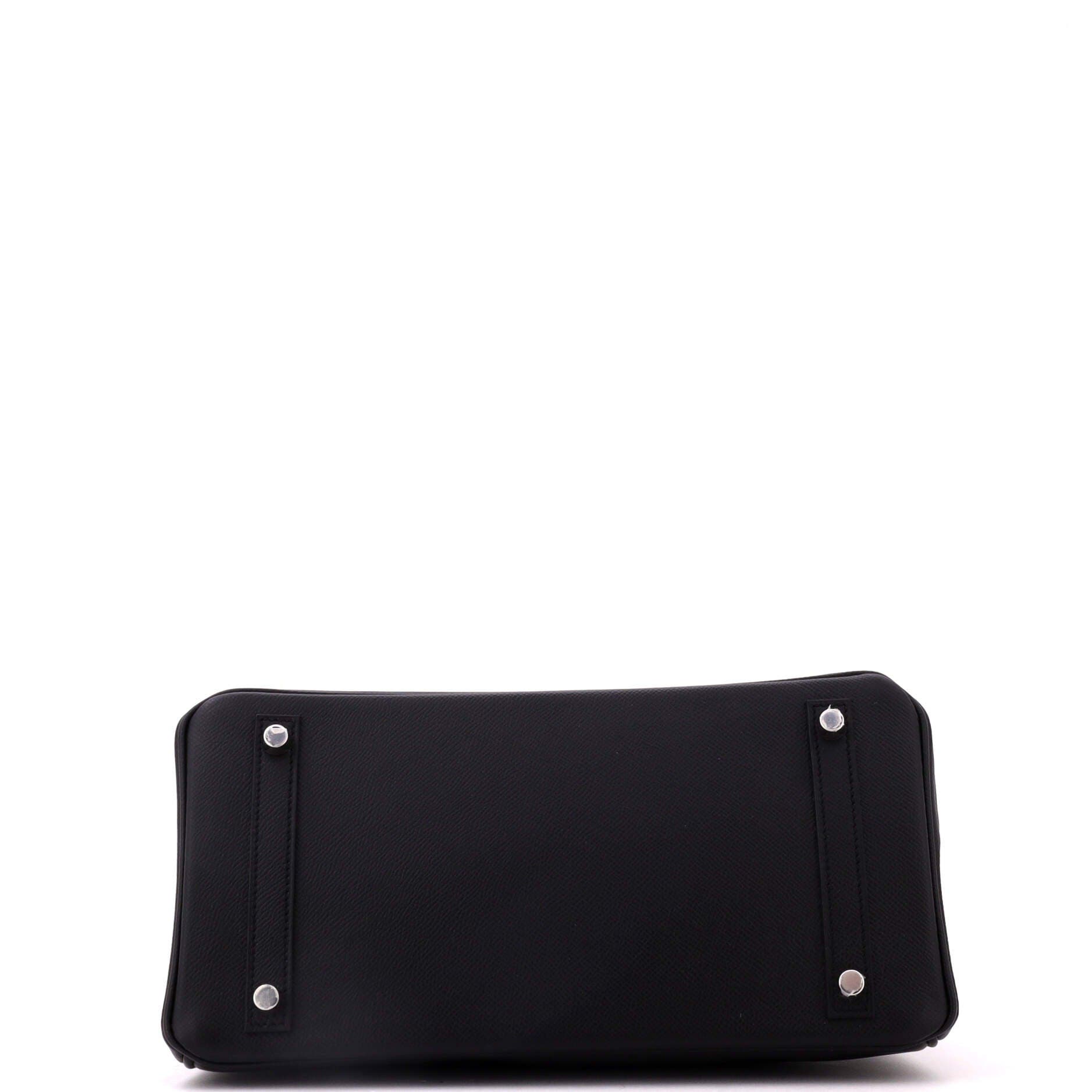 Pre-Owned Hermes Birkin Handbag Black Epsom with Palladium Hardware 30, Alternate, color, Noir