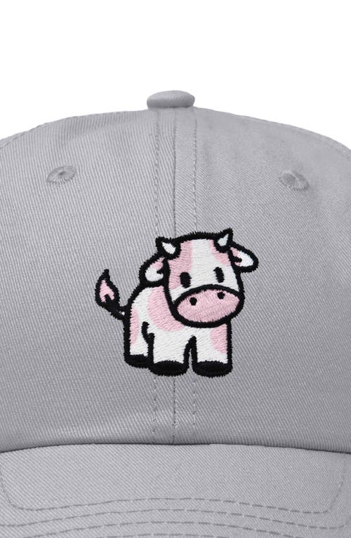 Dalix Strawberry Cow Embroidered Cap In Gray