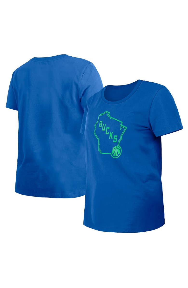 New Era Women's New Era Blue Milwaukee Bucks 2023/24 City Edition T-Shirt, Alternate, color, 