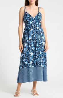 Floral Strappy Challis Midi Dress