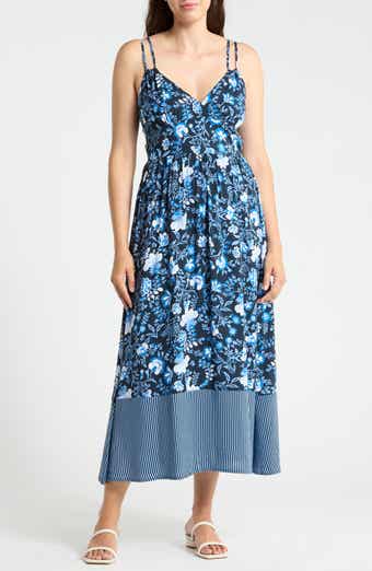 Floral Strappy Challis Midi Dress
