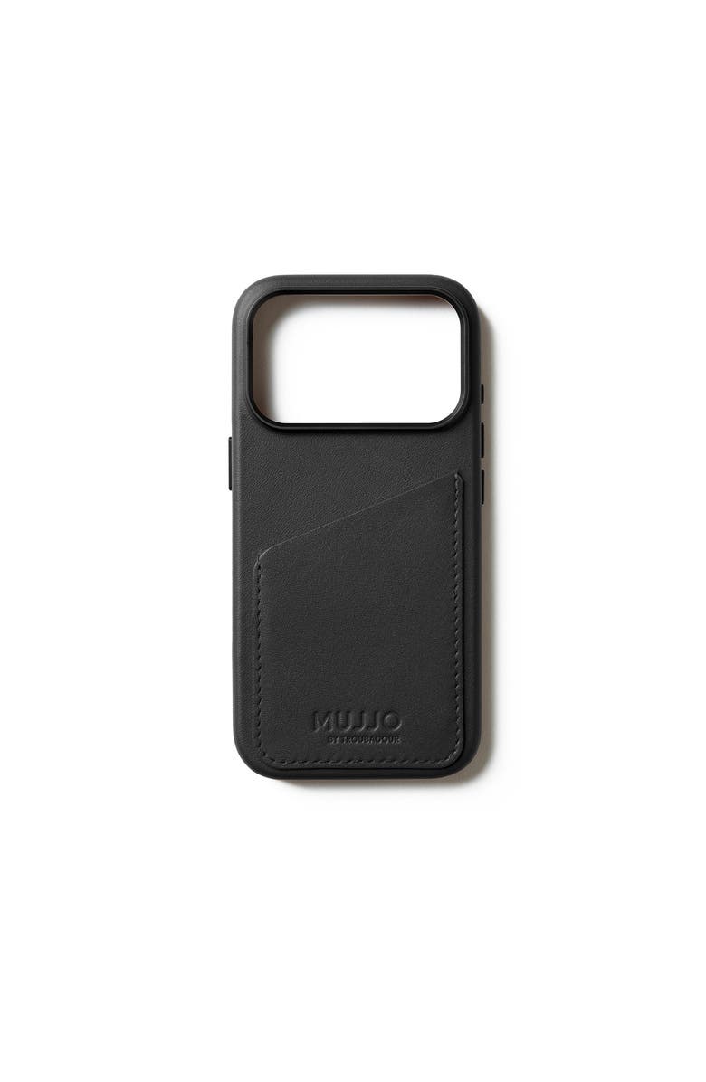 MUJJO Full Leather Wallet Case for iPhone 17 Pro, Main, color, Black