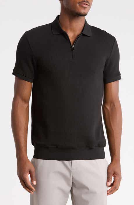 Vertical Texture Zip Polo
