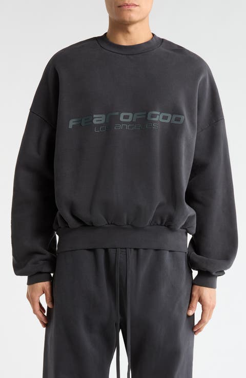 Logo Graphic Relaxed Fit Crop Sweatshirt