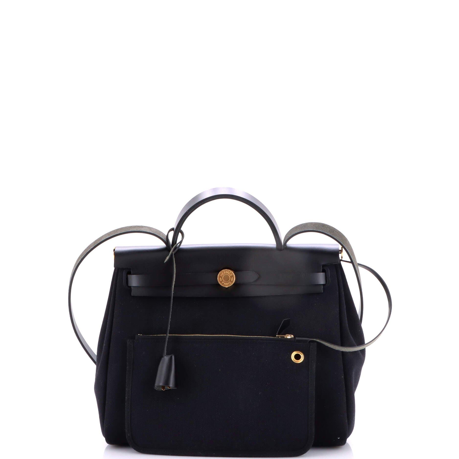 Herbag Zip Leather and Toile 31, Alternate, color, Black
