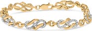 Haus of Brilliance 14K Yellow Gold Plated Silver 1.0 Cttw Diamond Infinity Loop and Swirl Link Bracelet