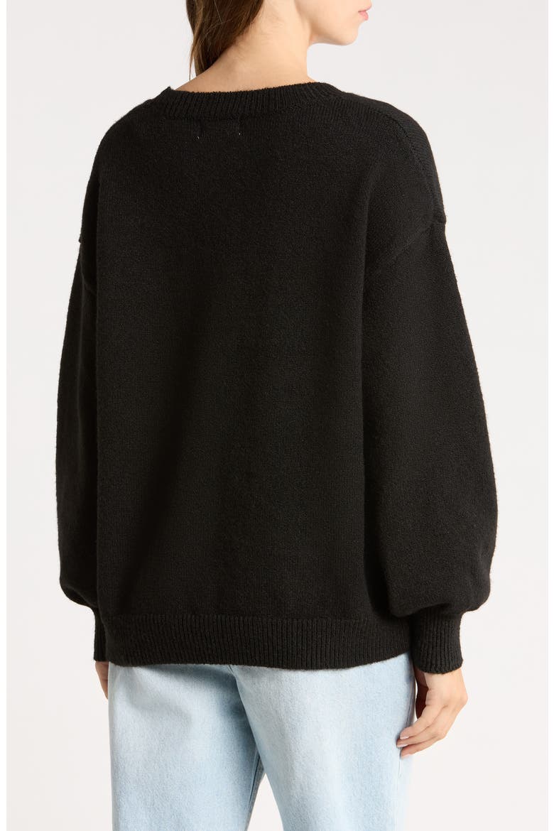 Ryanna Oversize Sweater, Alternate, color, BLACK