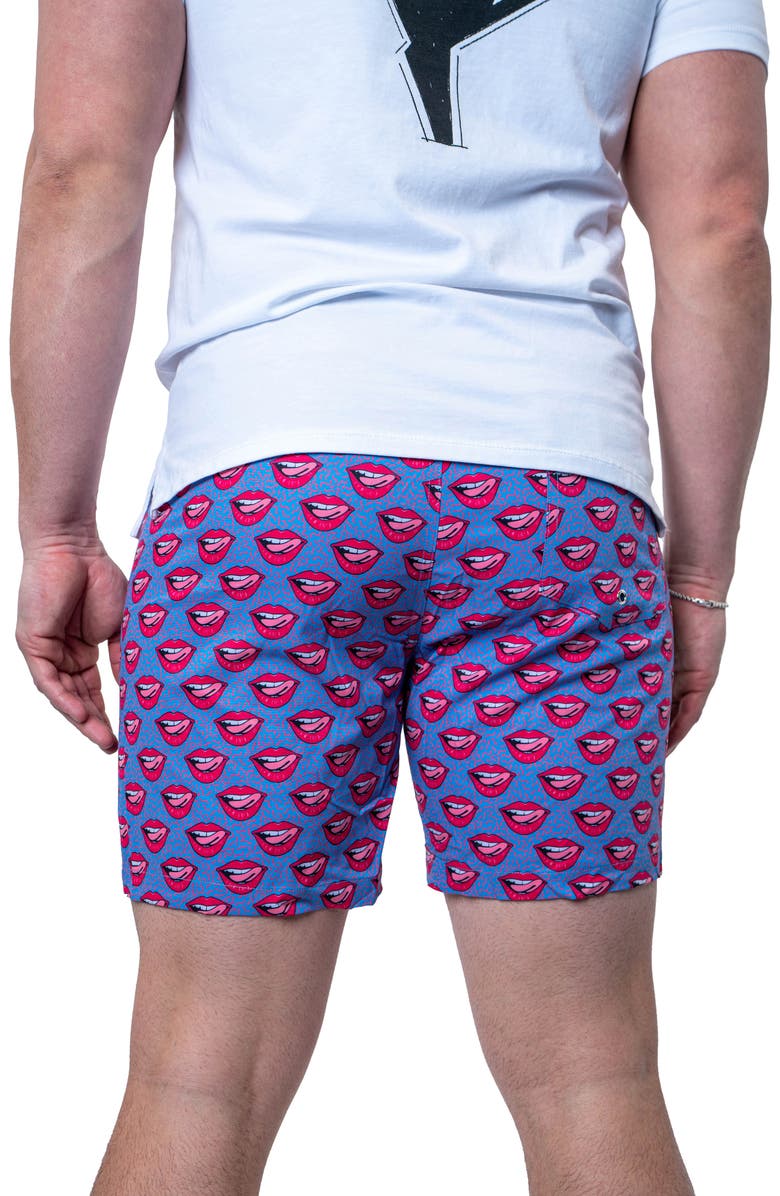 Maceoo Swim Lion Redlips Swim Trunks, Alternate, color, Blue