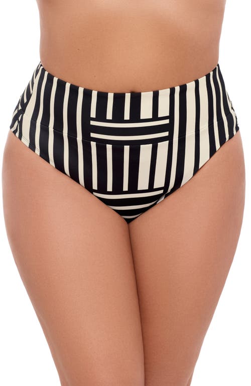 S3 Ultra High Waist Banded Swim Bottoms In Chic Crossing
