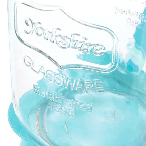 Gibson Home Chiara 2 Gallon Glass Mason Jar Dispenser With Metal Lid And Base In Blue