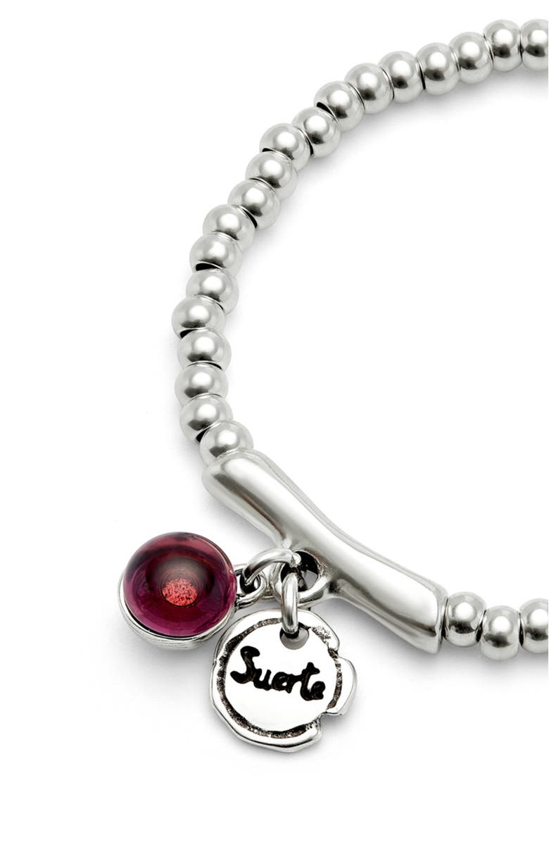 UNODE50 Red Murano Core Bracelet, Alternate, color, Silver