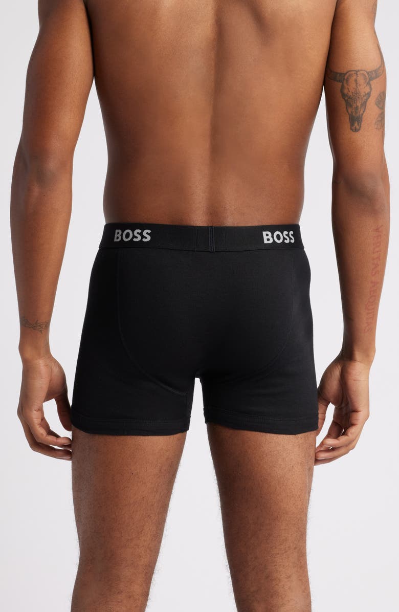 BOSS 5-Pack Authentic Cotton Boxer Briefs, Alternate, color, Black