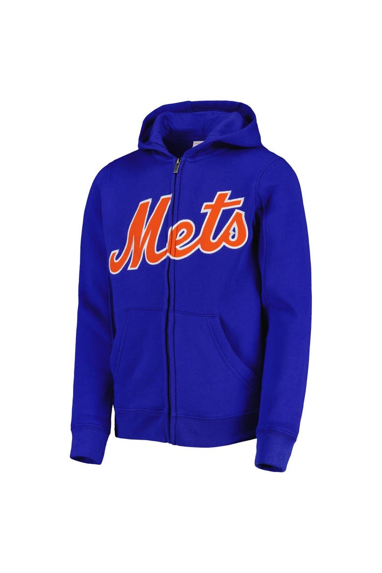 Youth Royal New York Mets Wordmark Full-Zip Fleece Hoodie, Alternate, color, Royal
