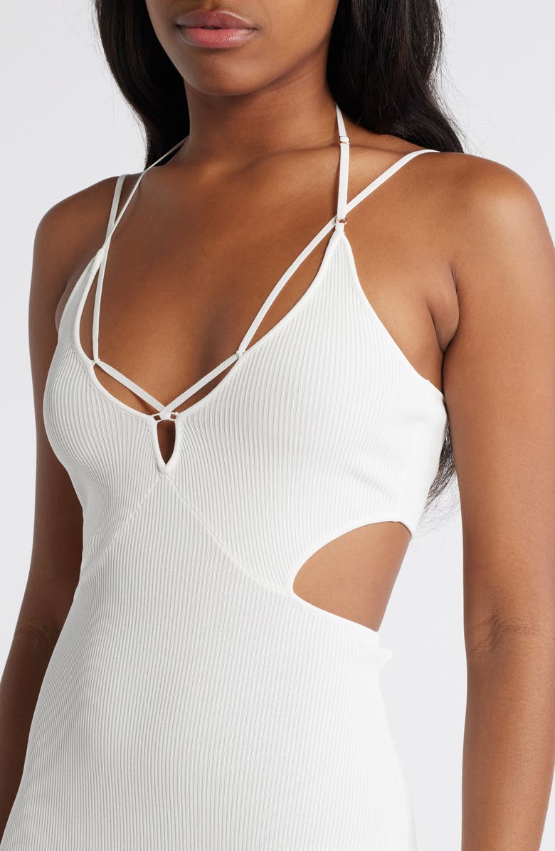 Mistress Rocks Strappy Cutout Rib Midi Dress, Alternate, color, 