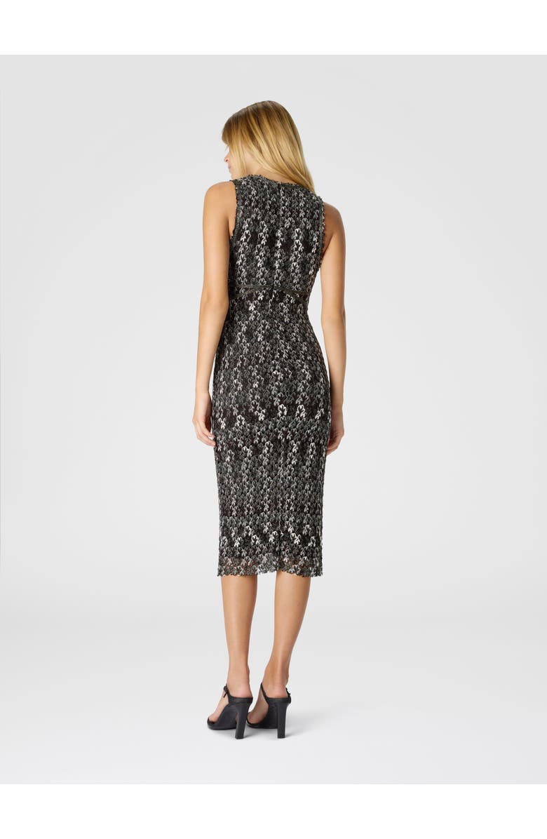 Missoni Midi Dress With V-neck And Embroidered Lace, Alternate, color, Black & Brown