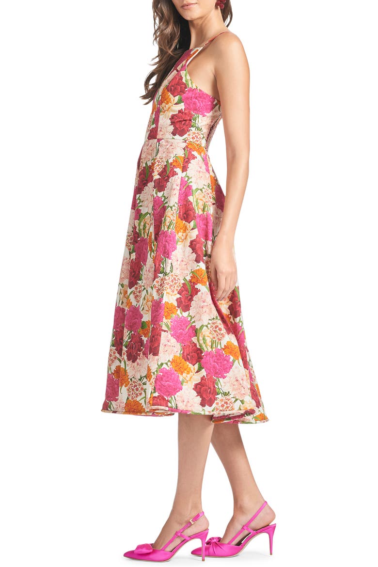 Jacinta Floral Fit & Flare Cocktail Midi Dress, Alternate, color, MULTI FIORE