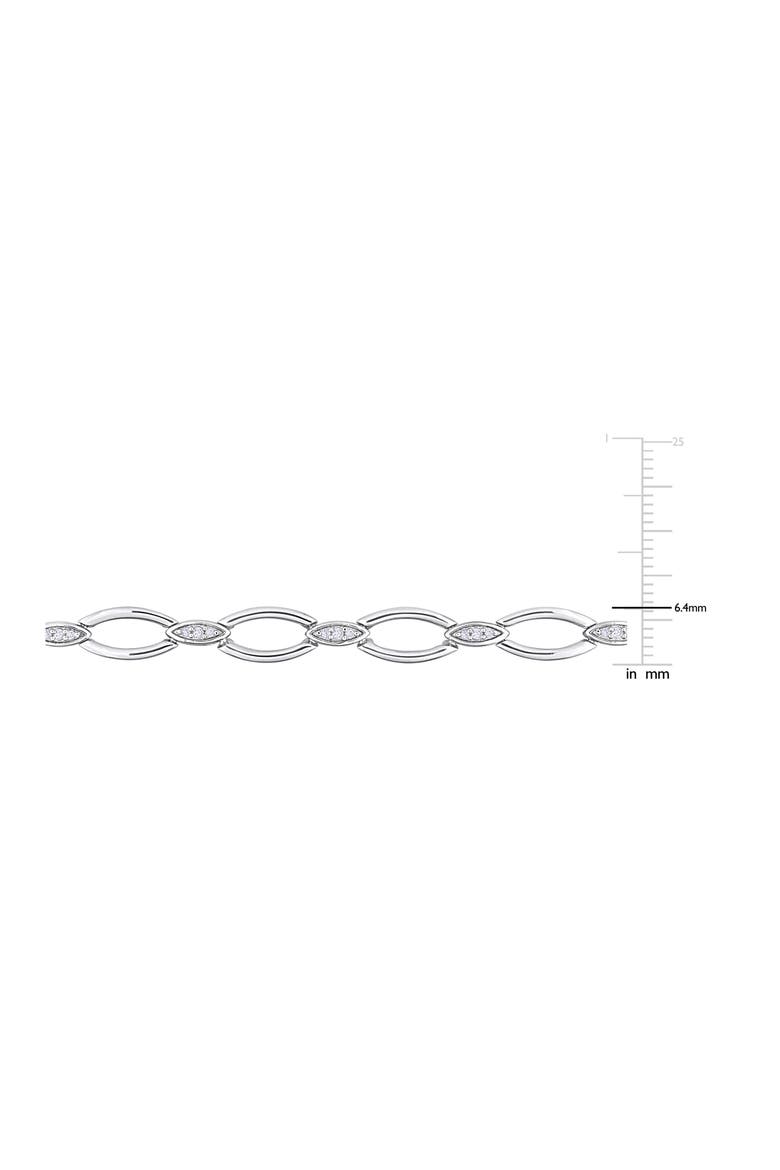 Diamond Oval Link Bracelet - 0.24ct., Alternate, color, SILVER