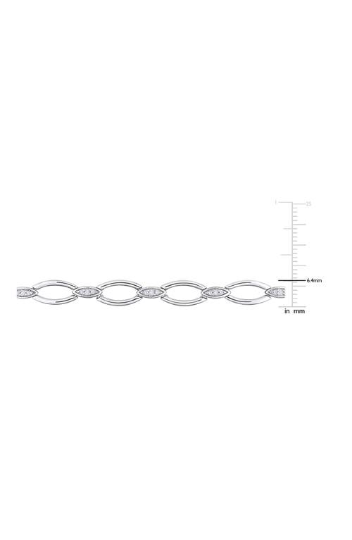 Delmar Diamond Oval Link Bracelet In Silver
