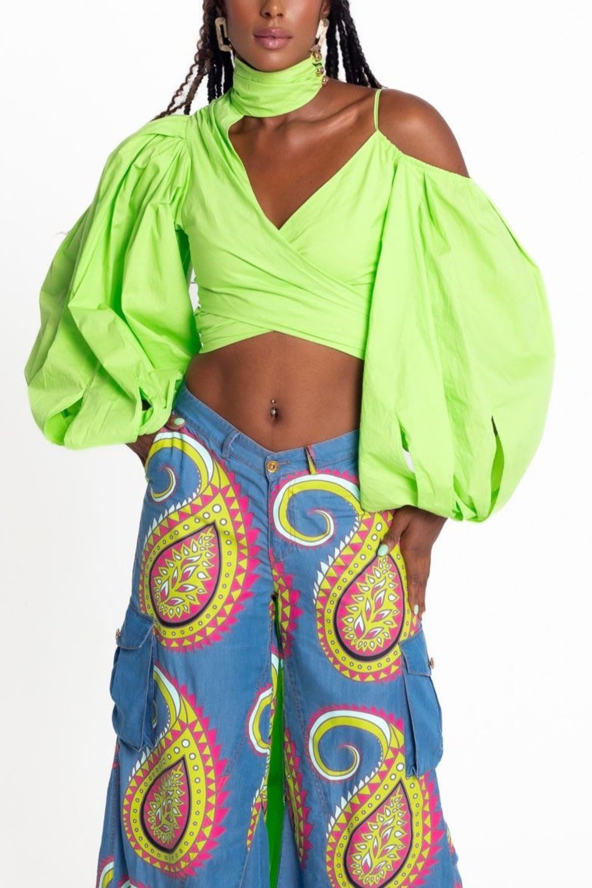 Bohn Jsell Persephone Wrap Top in 329 